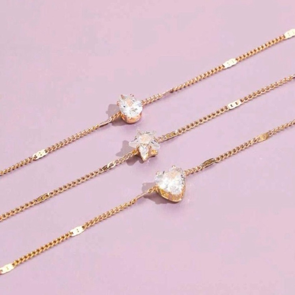 Gold Rhinestone Layered Necklace - Picture 3 of 3